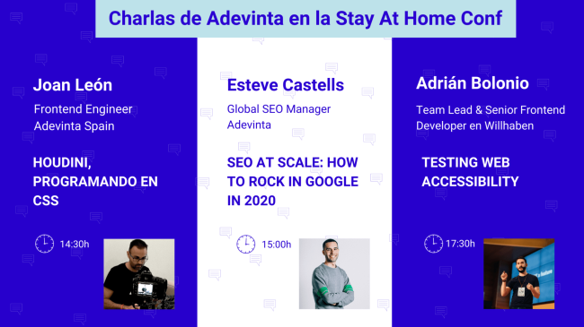 Tres ponentes de Adevinta en la Stay at home Conf