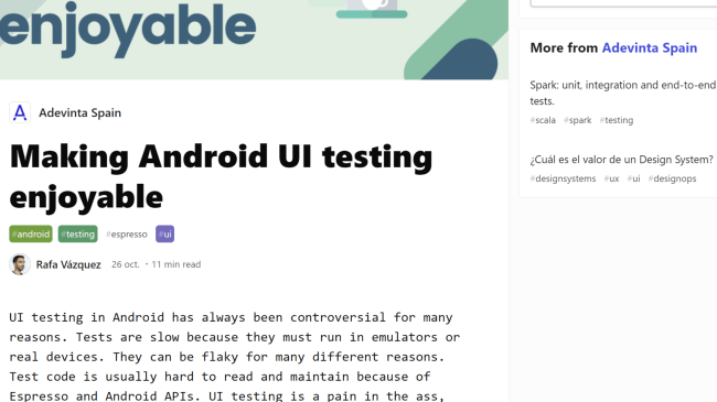 Making Android UI testing enjoyable by Rafael Vázquez