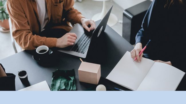 People working at a desk